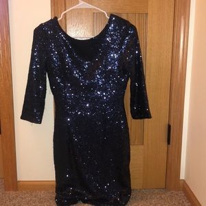 Navy blue sequin lulu’s dress